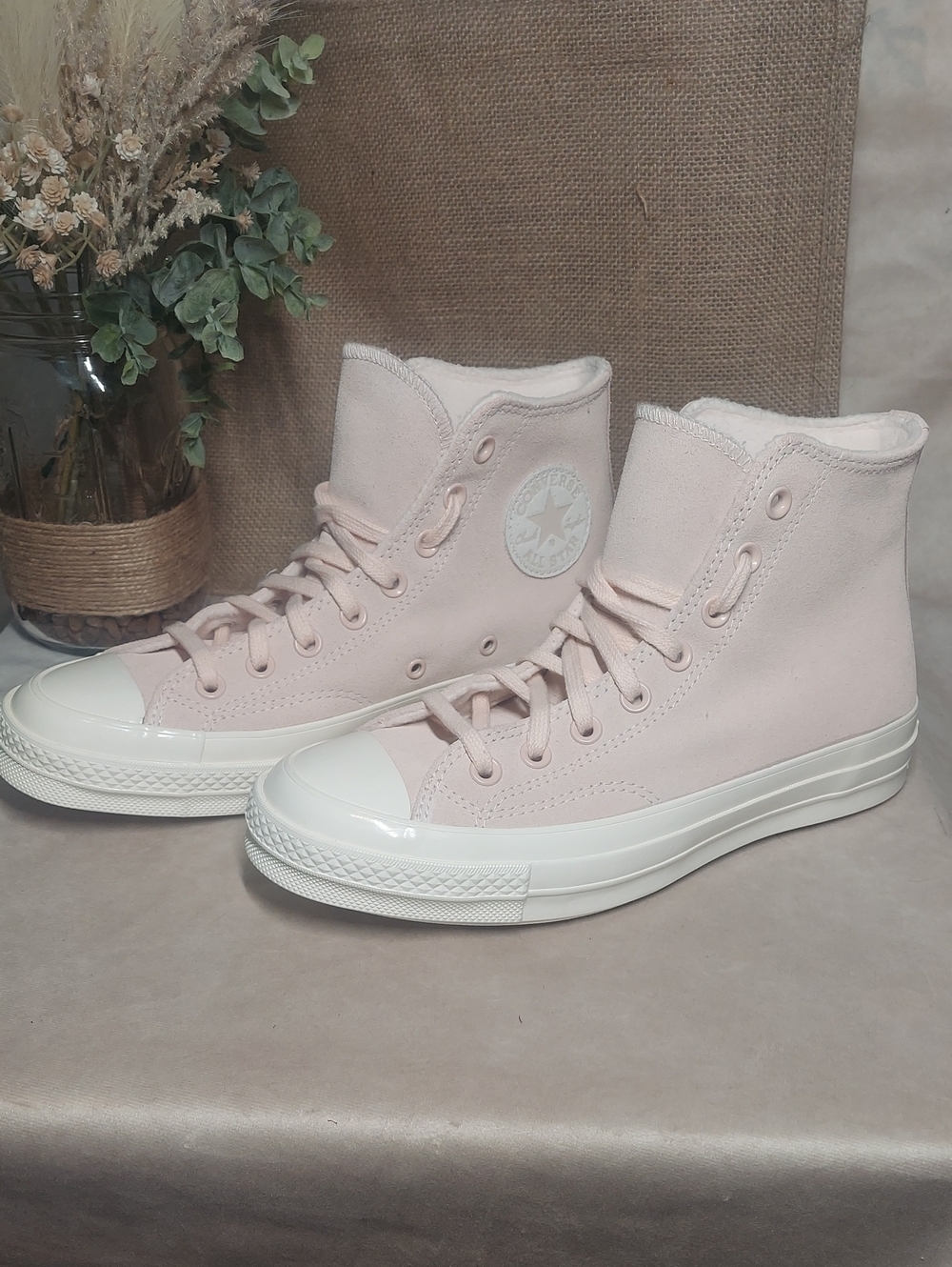 Converse Chuck 70 High Fable Pink Egret Suede Sneakers Women's Size 9 NIB